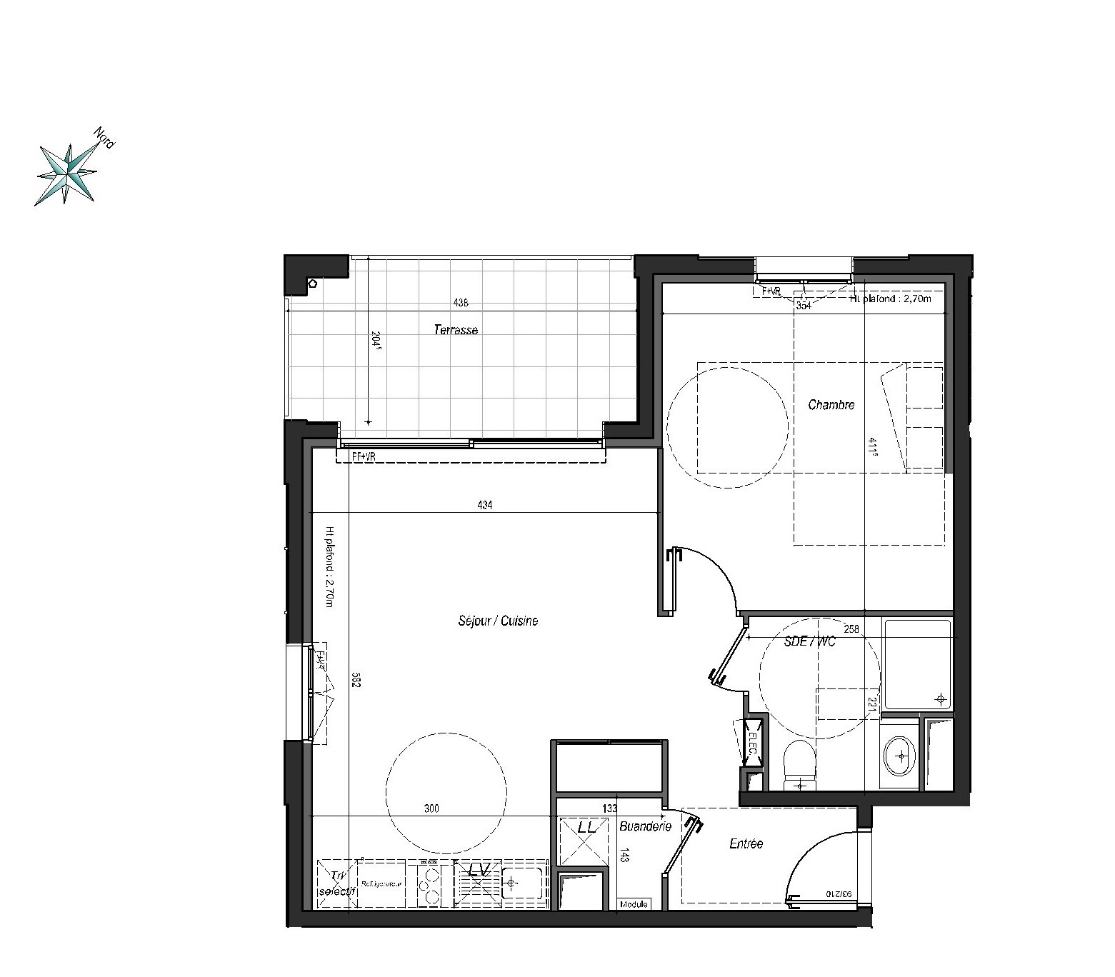 vente BORDEAUX T2 PROCHE GARE ST JEAN BELCIER APPARTEMENT